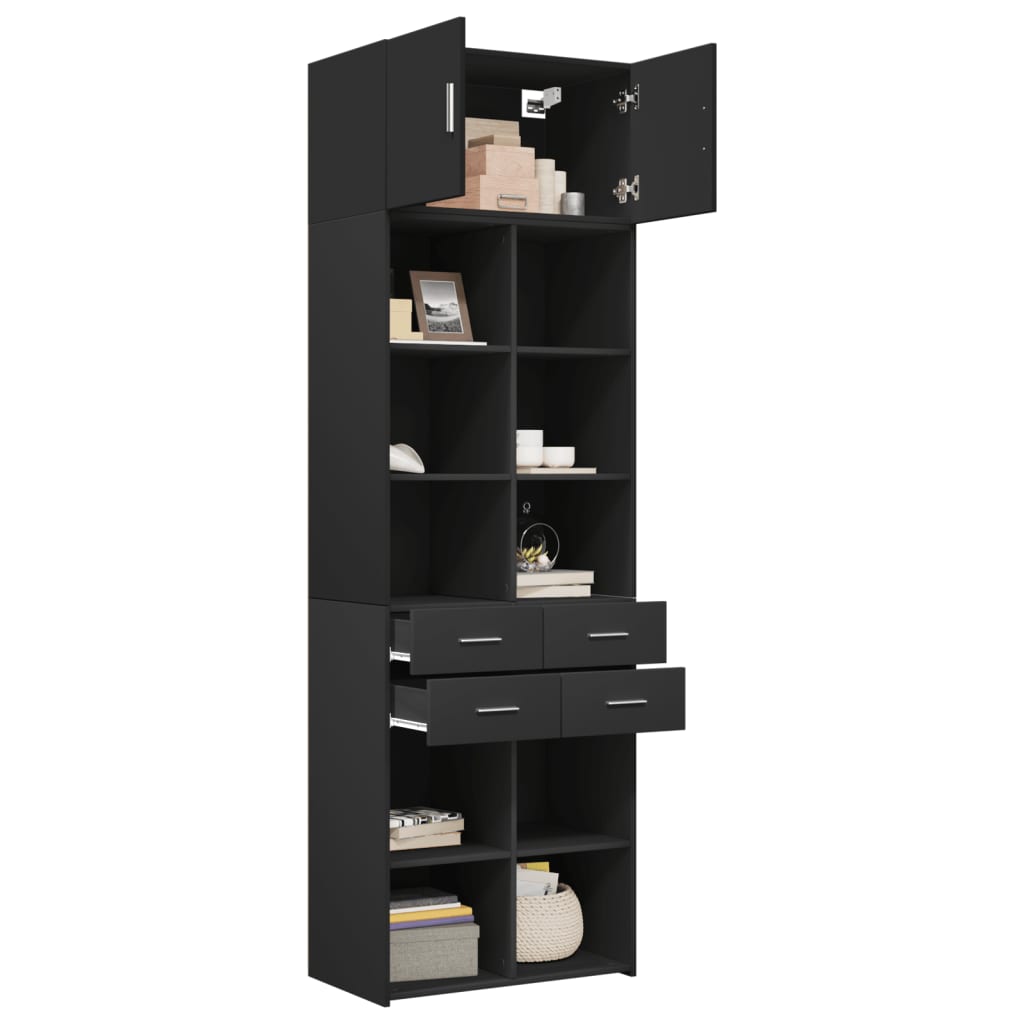 Storage Cabinet Black 70x42.5x225 cm Engineered Wood