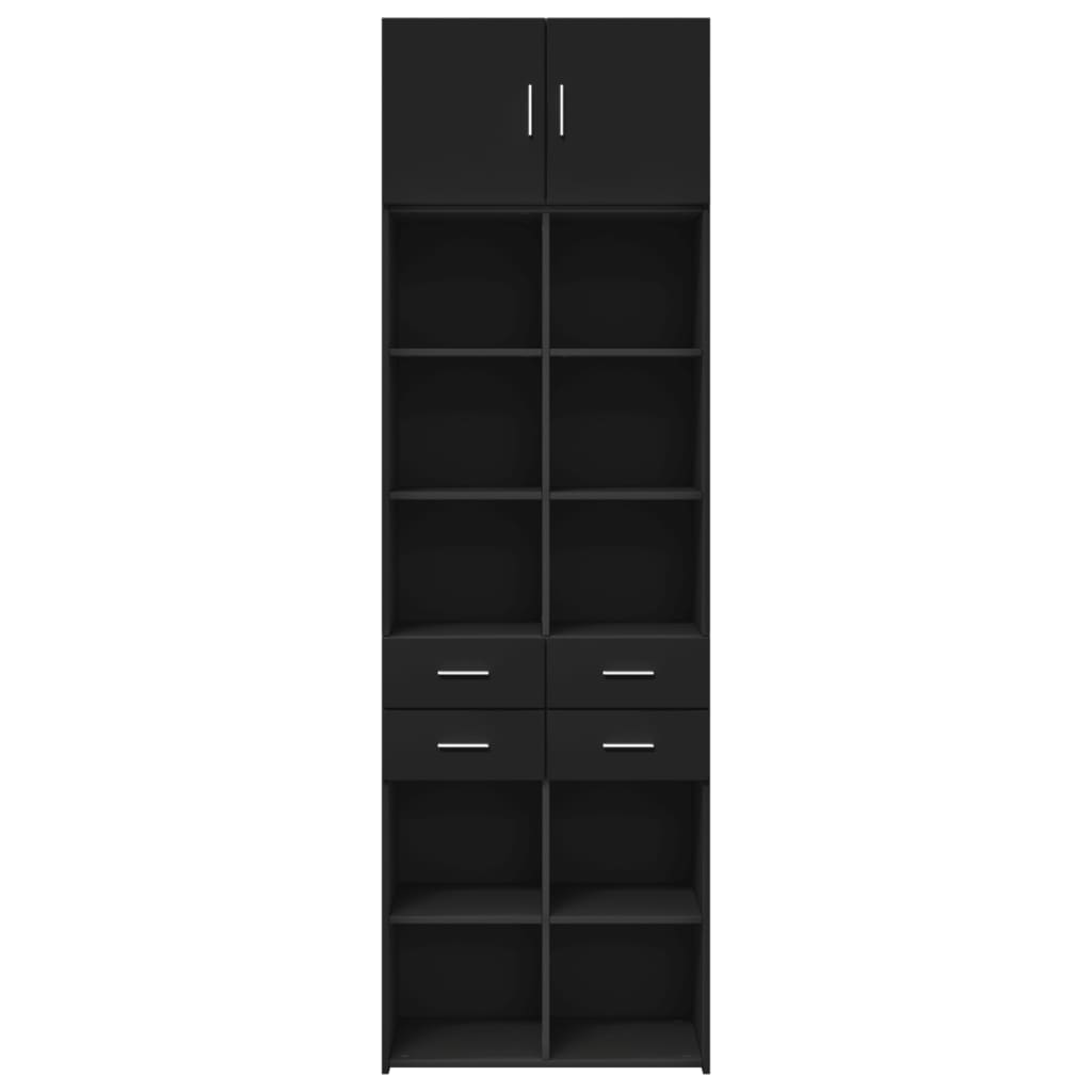 Storage Cabinet Black 70x42.5x225 cm Engineered Wood