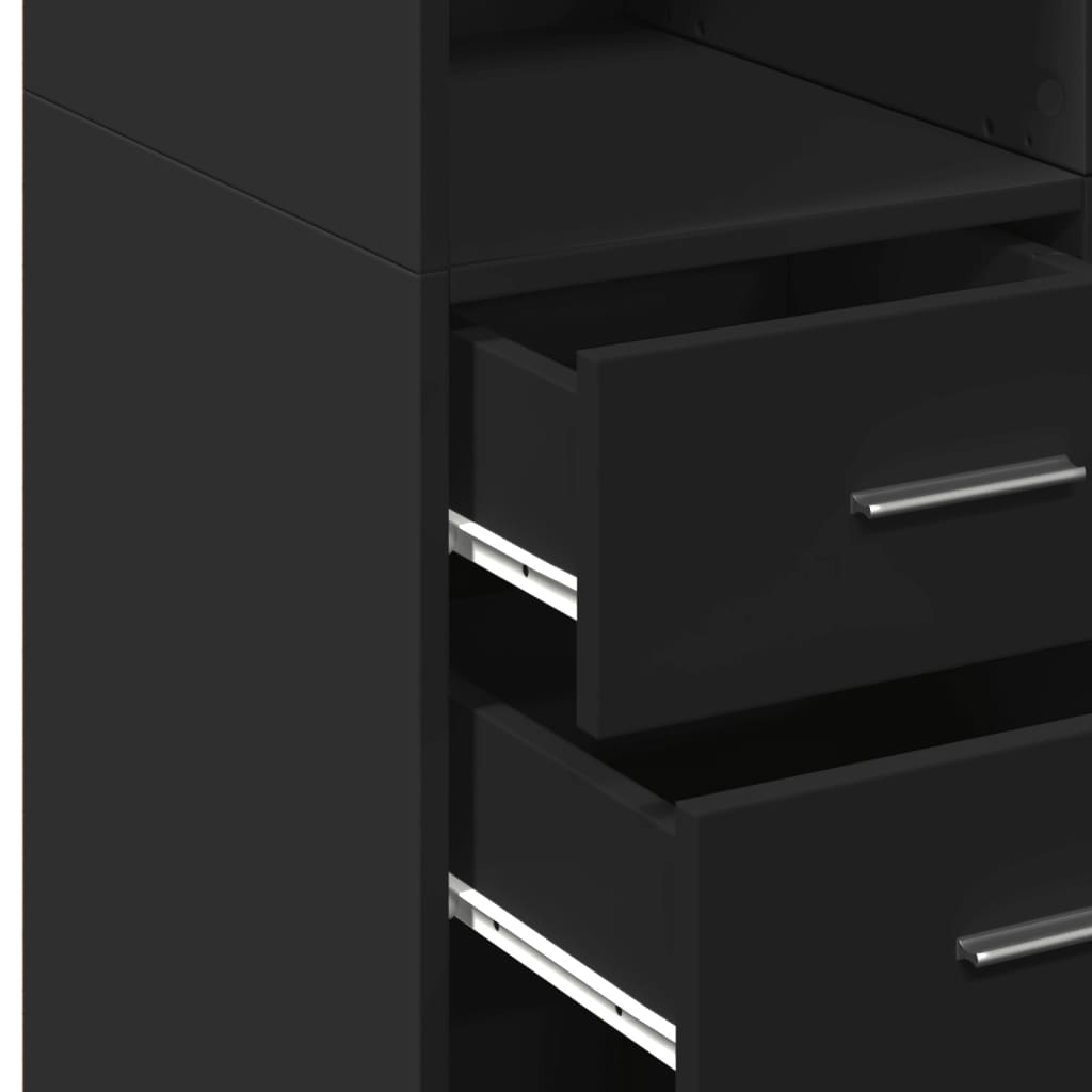 Storage Cabinet Black 70x42.5x225 cm Engineered Wood