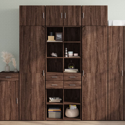 Storage Cabinet Brown Oak 70x42.5x225 cm Engineered Wood