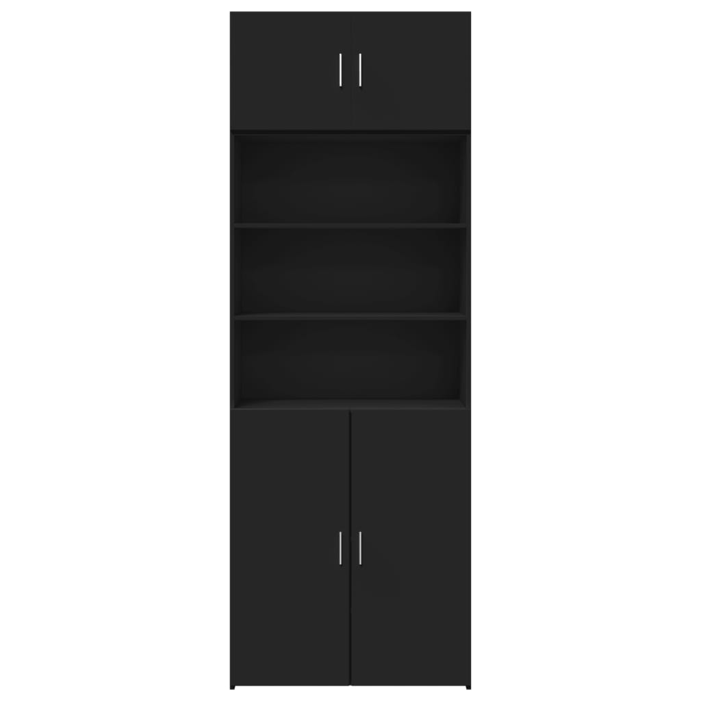 Storage Cabinet Black 80x42.5x225 cm Engineered Wood