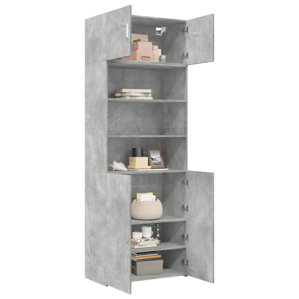 Storage Cabinet Concrete Grey 80x42.5x225 cm Engineered Wood