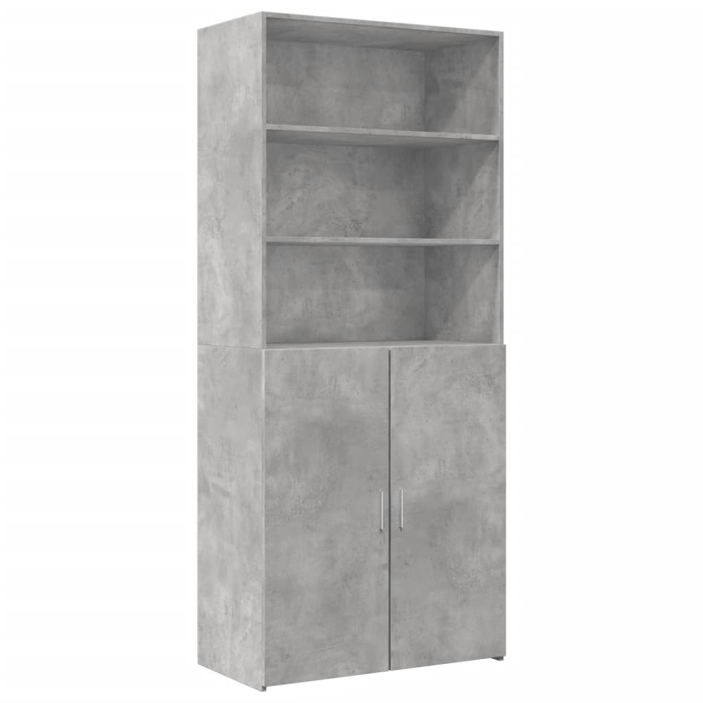 Storage Cabinet Concrete Grey 80x42.5x225 cm Engineered Wood