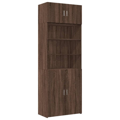 Storage Cabinet Brown Oak 80x42.5x225 cm Engineered Wood