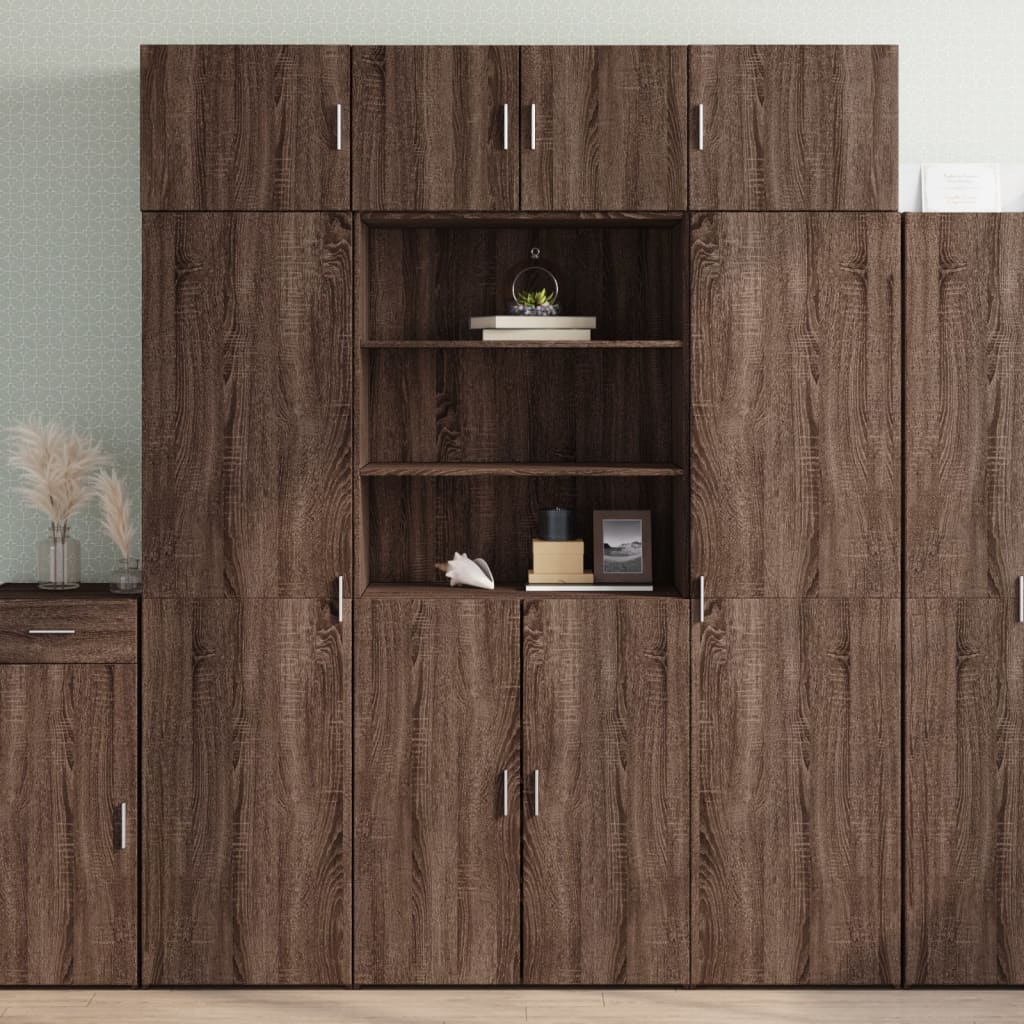 Storage Cabinet Brown Oak 80x42.5x225 cm Engineered Wood