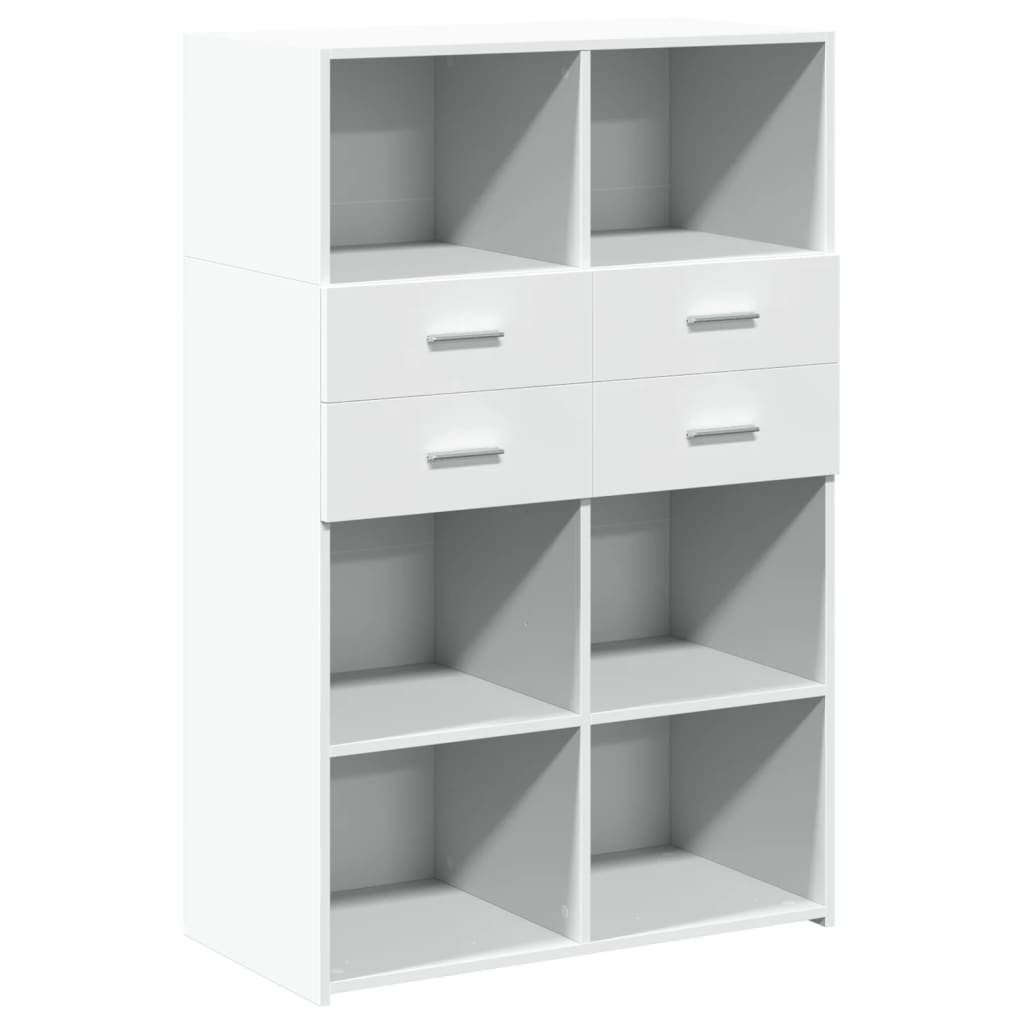 Highboard White 80x42.5x124 cm Engineered Wood