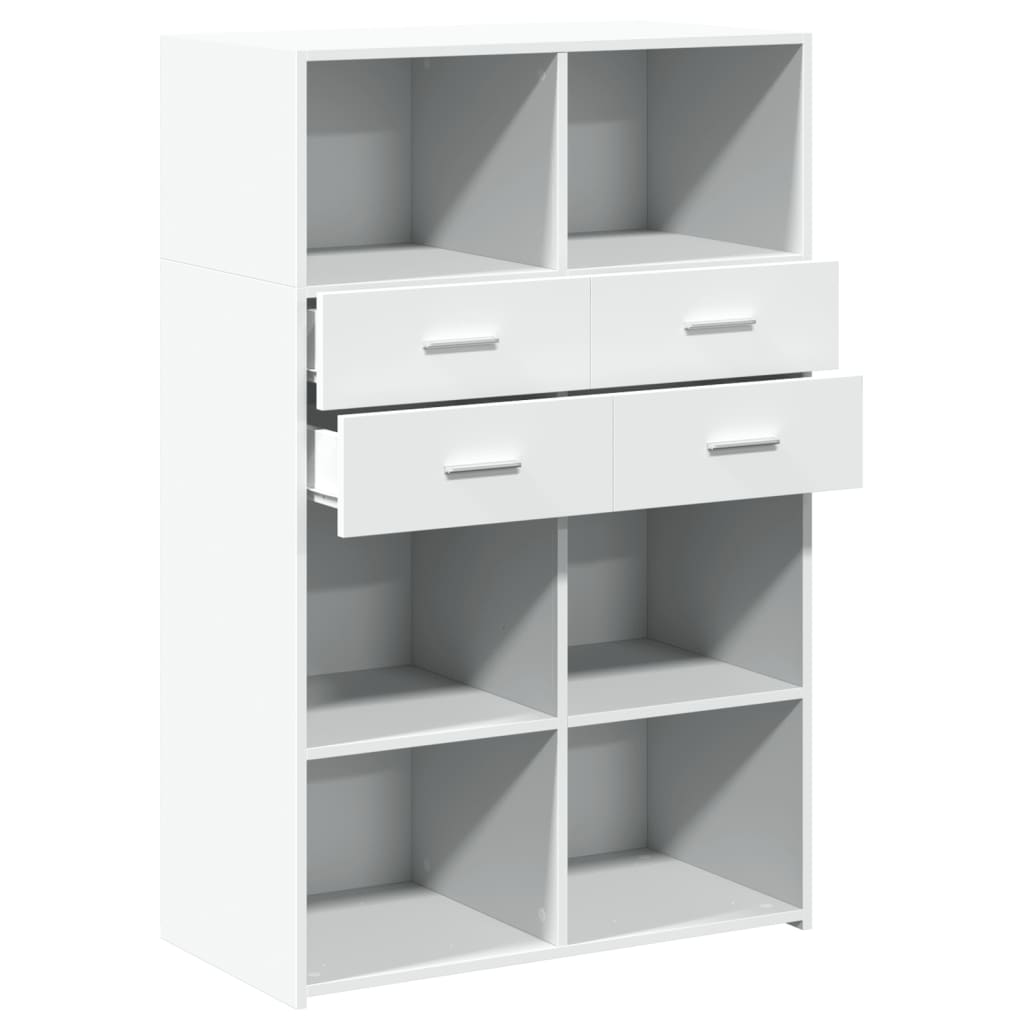 Highboard White 80x42.5x124 cm Engineered Wood