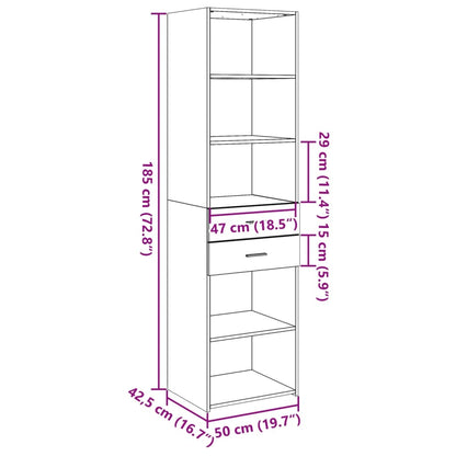 Highboard White 50x42.5x185 cm Engineered Wood