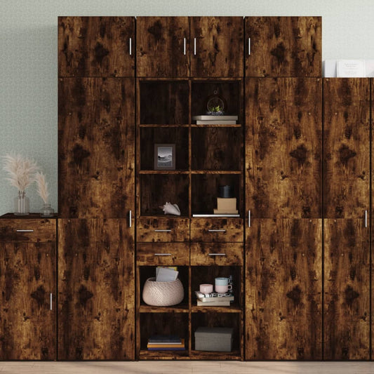 Highboard Smoked Oak 70x42.5x185 cm Engineered Wood