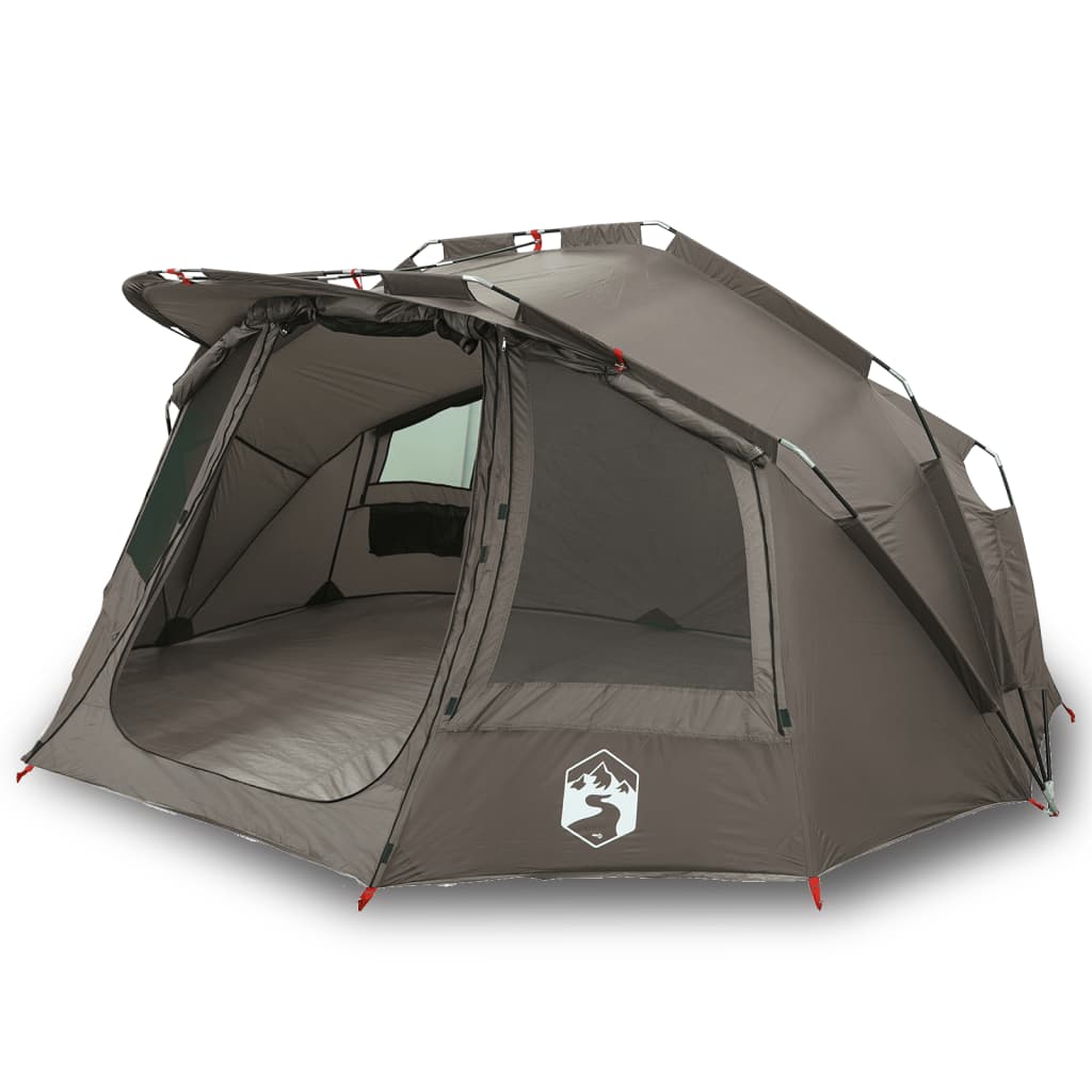 Fishing Tent 5-Person Grey Waterproof