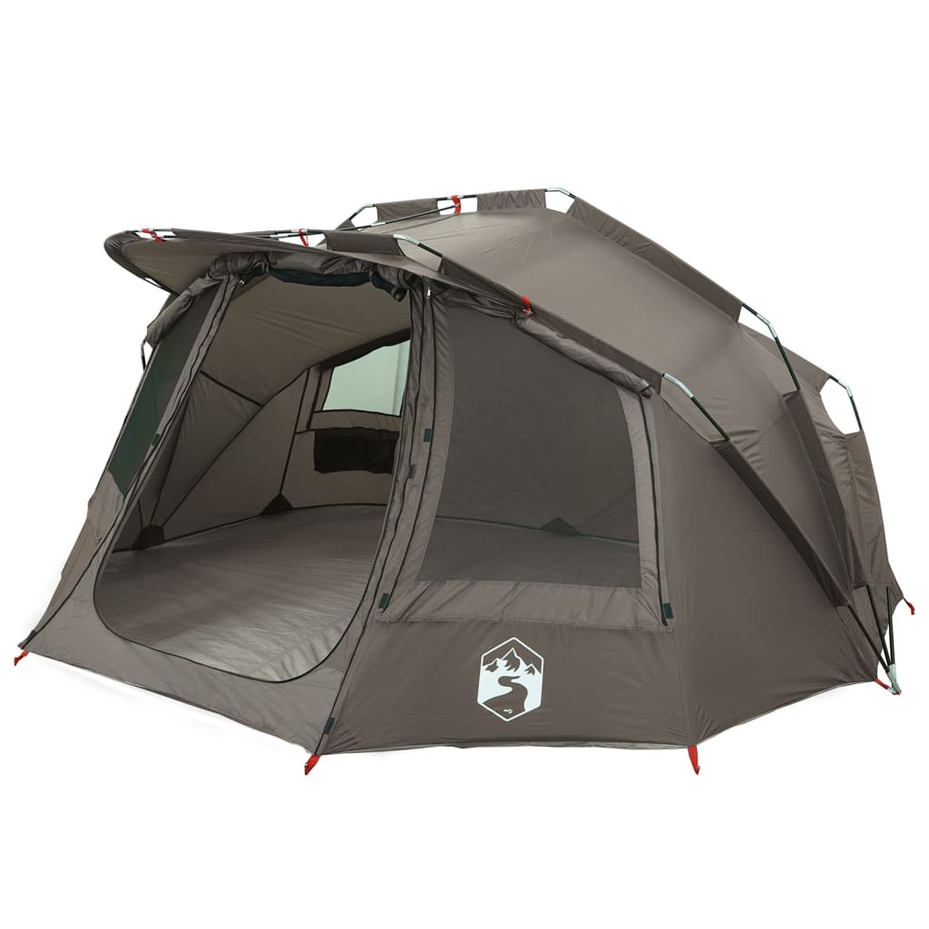 Fishing Tent 5-Person Grey Waterproof