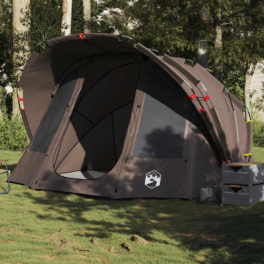 Fishing Tent 5-Person Brown Waterproof