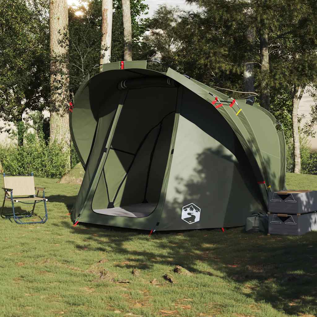 Fishing Tent 4-Person Olive Green Waterproof