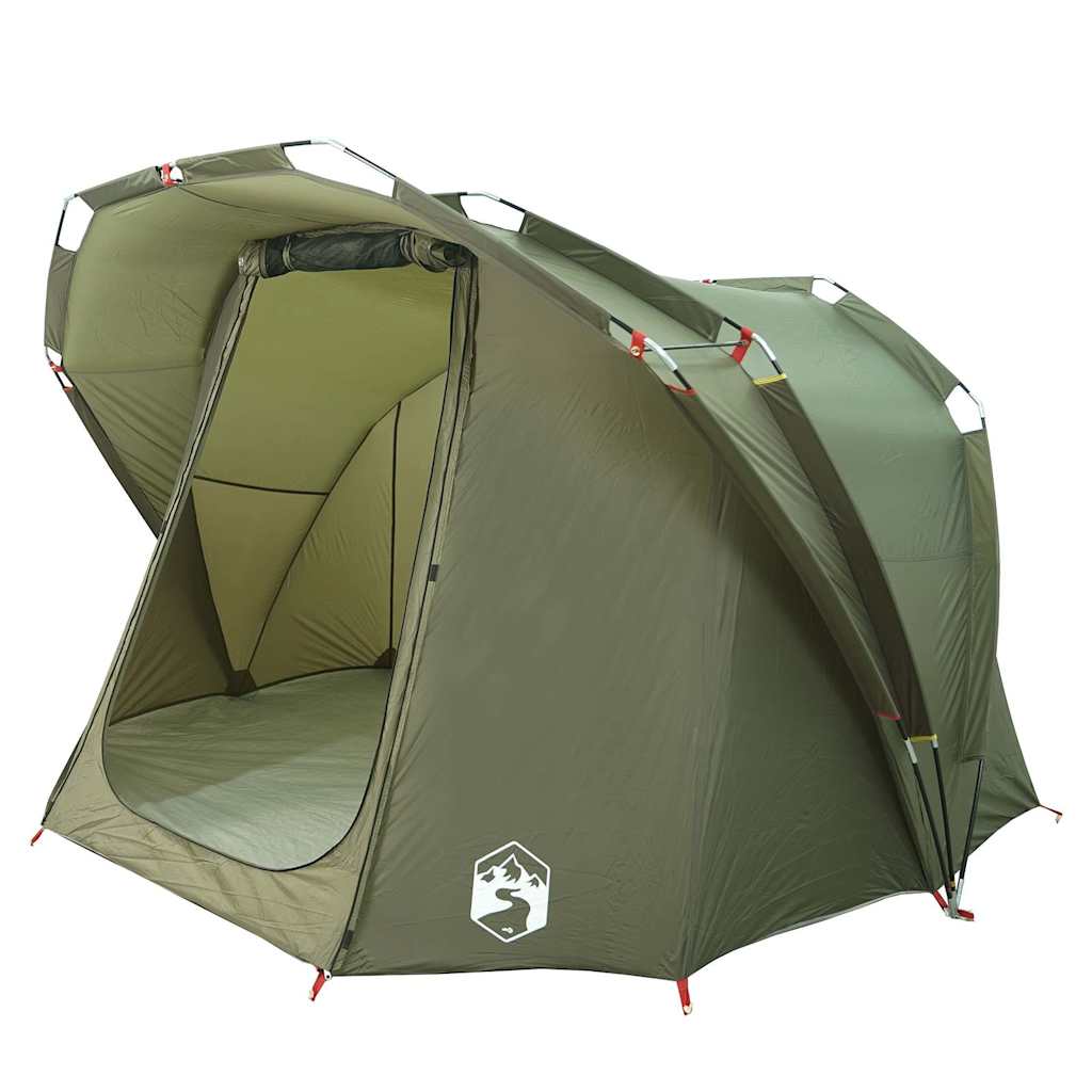 Fishing Tent 4-Person Olive Green Waterproof