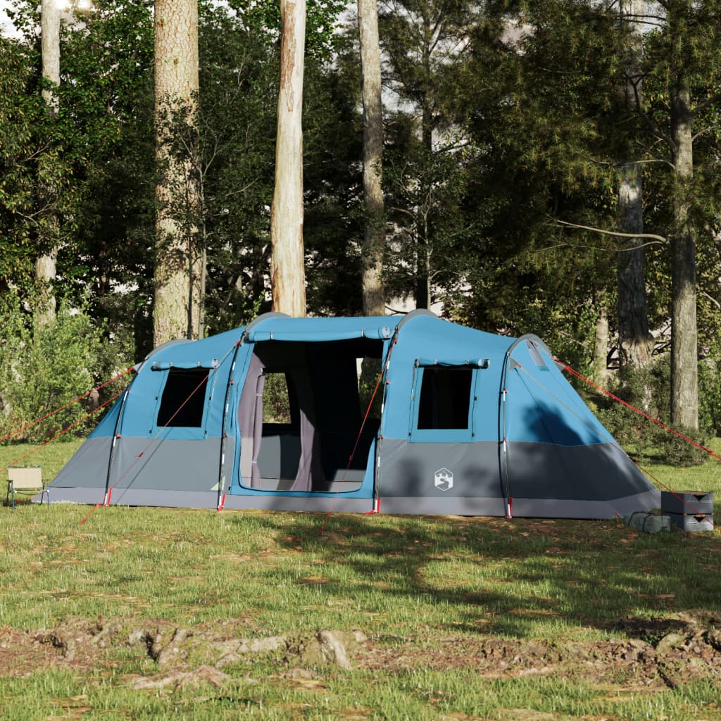 Family Tent Tunnel 6-Person Blue Waterproof