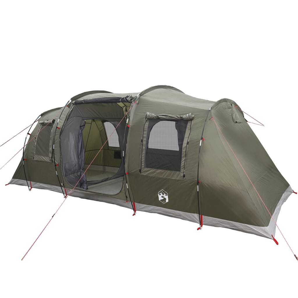 Family Tent Tunnel 6-Person Olive Green Waterproof