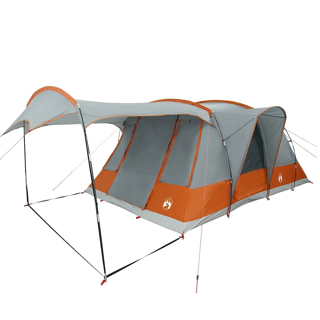 Camping Tent Tunnel 5-Person Grey and Orange Waterproof