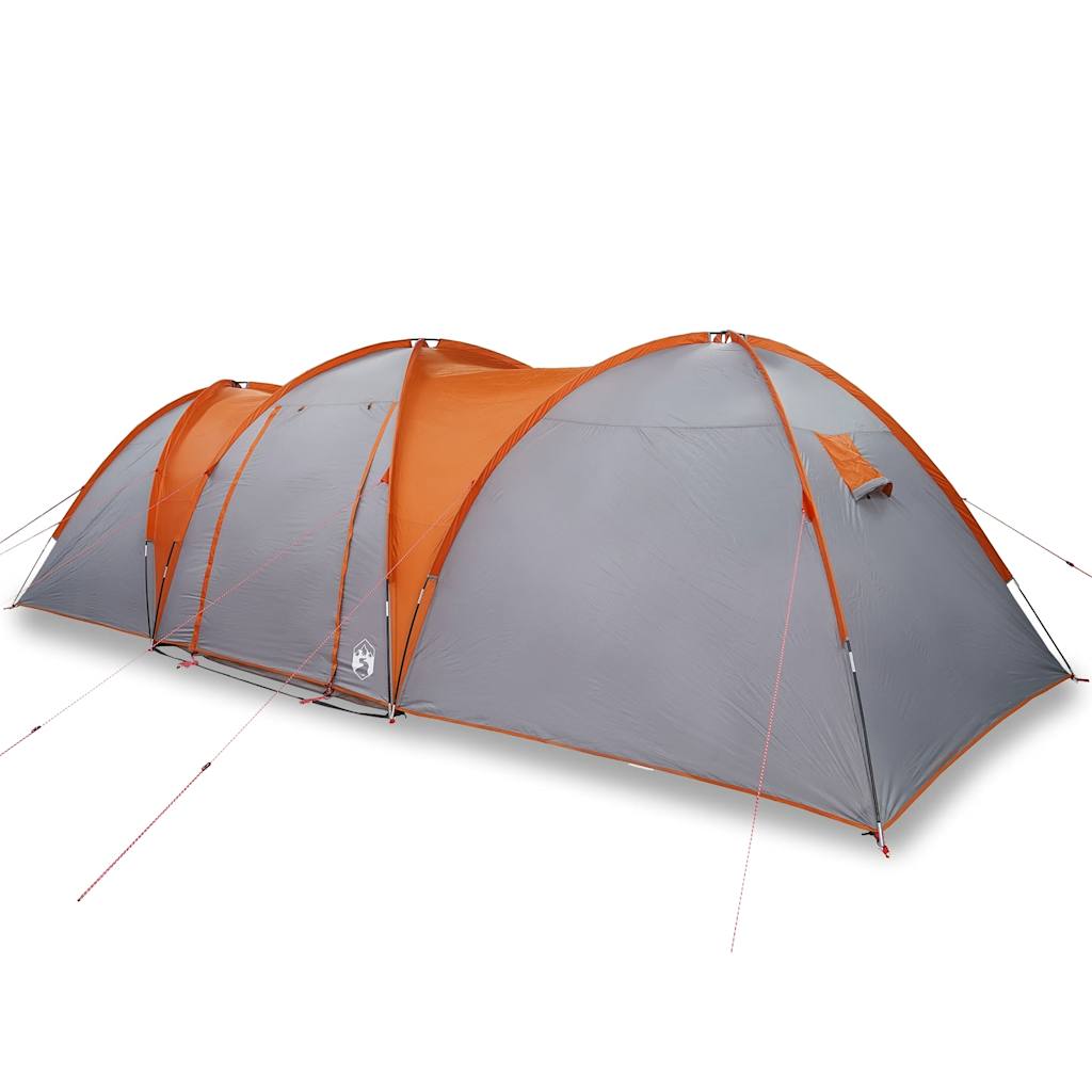 Family Tent Dome 8-Person Grey and Orange Waterproof