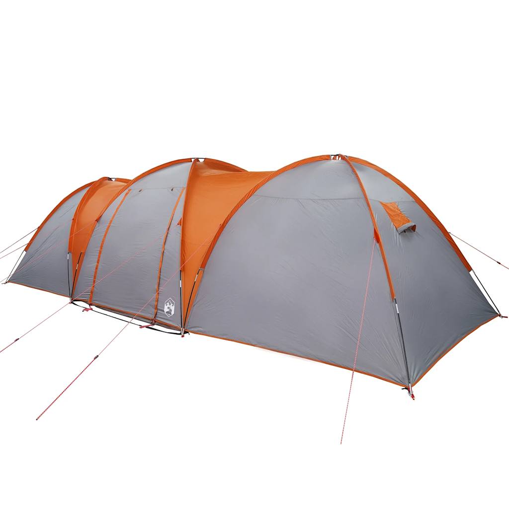 Family Tent Dome 8-Person Grey and Orange Waterproof