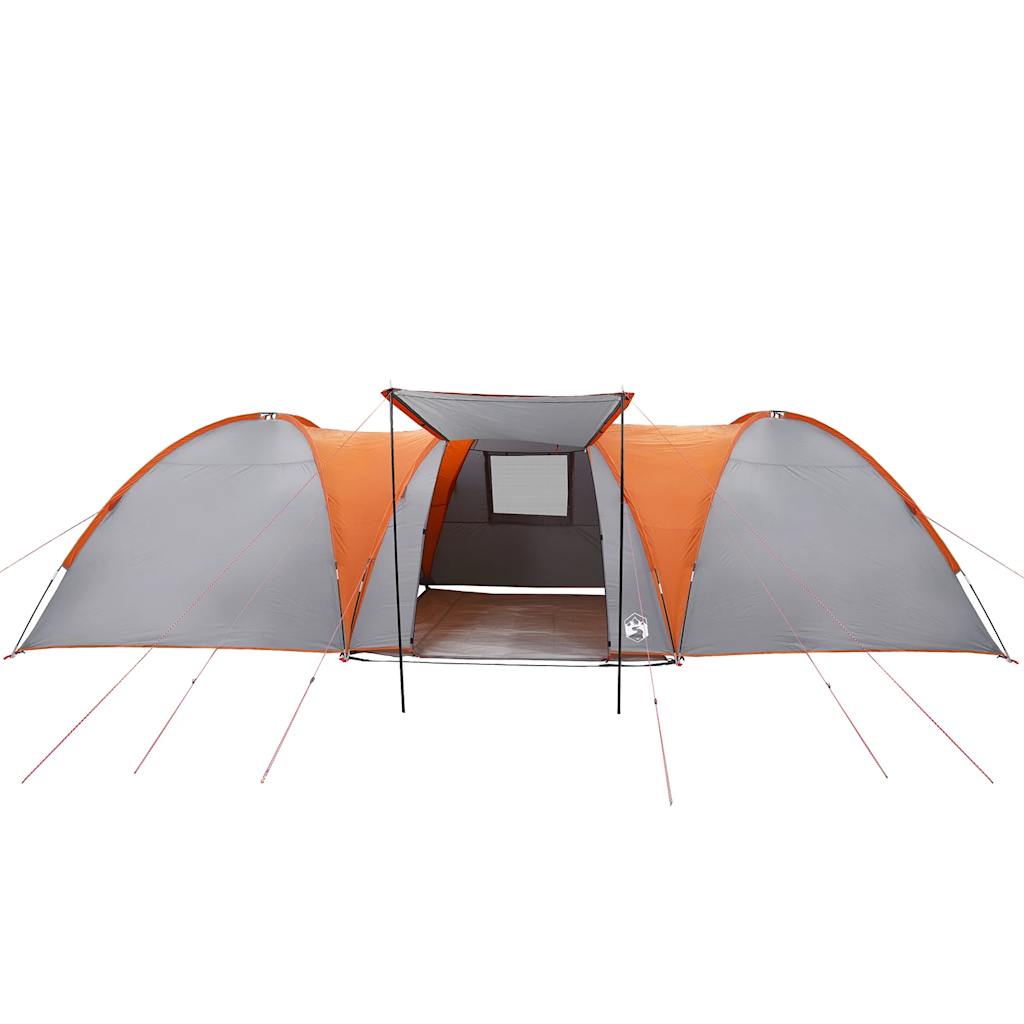 Family Tent Dome 8-Person Grey and Orange Waterproof