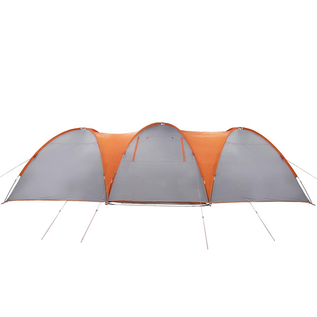 Family Tent Dome 8-Person Grey and Orange Waterproof