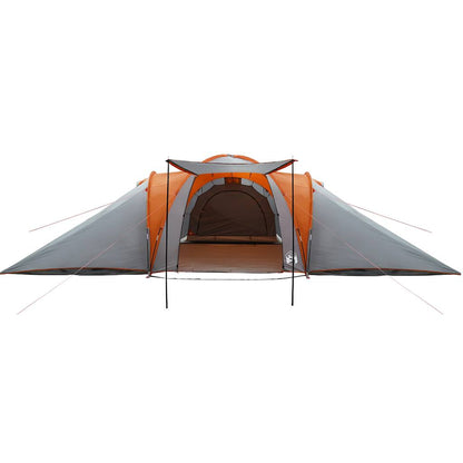 Family Tent Dome 6-Person Grey and Orange Waterproof