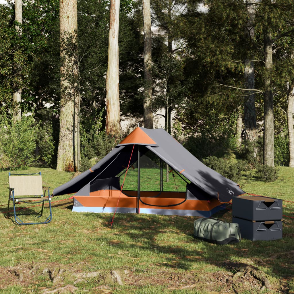 Camping Tent 2-Person Grey Waterproof