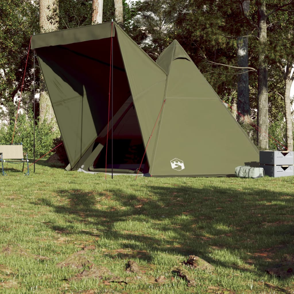 Family Tent Tipi 6-Person Olive Green Waterproof