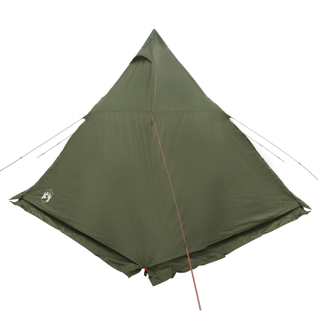 Family Tent Tipi 6-Person Olive Green Waterproof