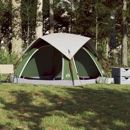 Camping Tent Cabin 4-Person Green Waterproof