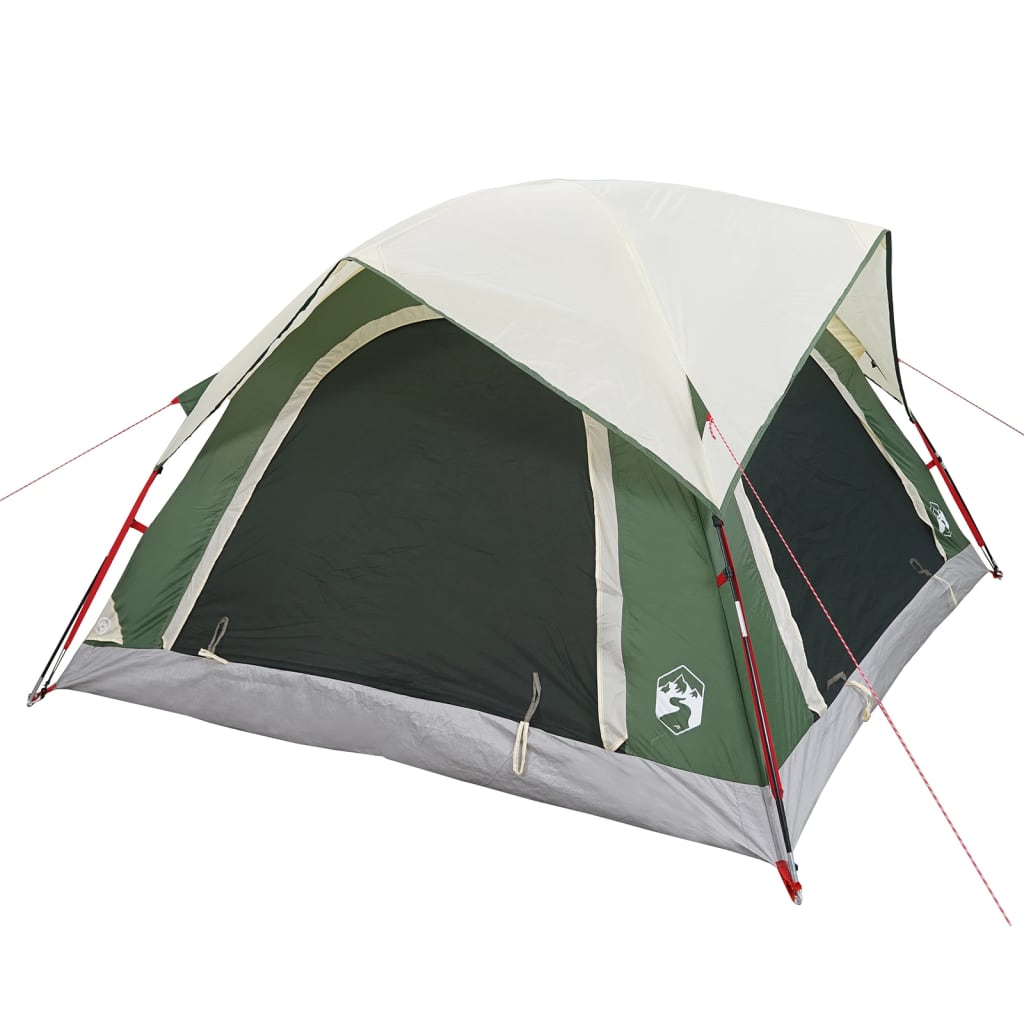 Camping Tent Cabin 4-Person Green Waterproof