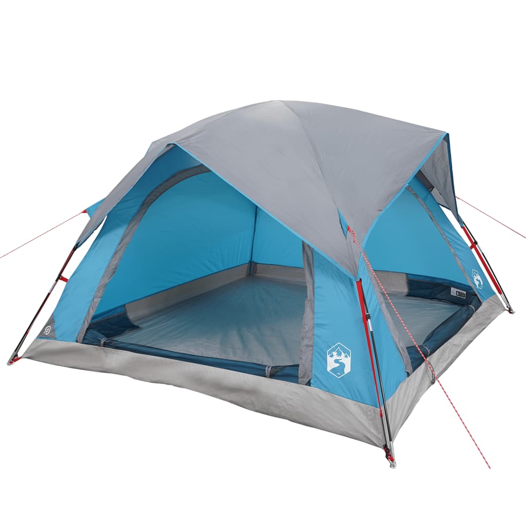 Camping Tent Cabin 4-Person Blue Waterproof