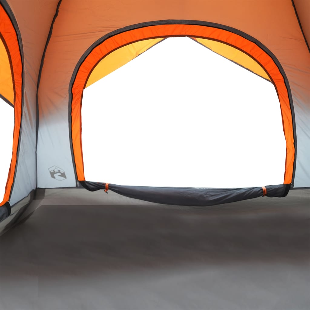 Camping Tent Cabin 4-Person Grey and Orange Waterproof