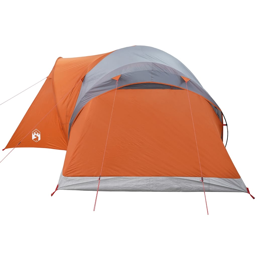 Family Tent Dome 6-Person Grey and Orange Waterproof