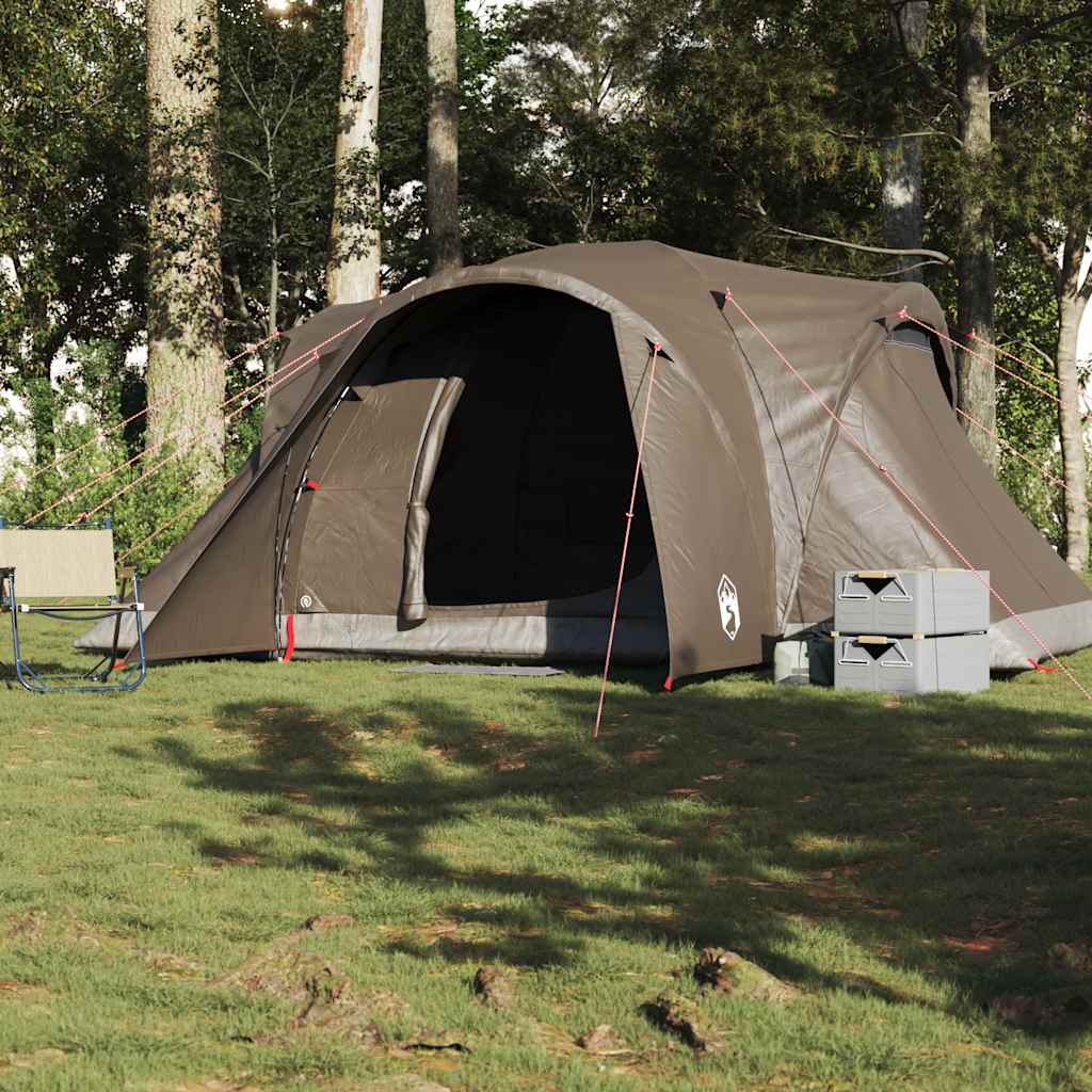 Family Tent Dome 6-Person Brown Waterproof