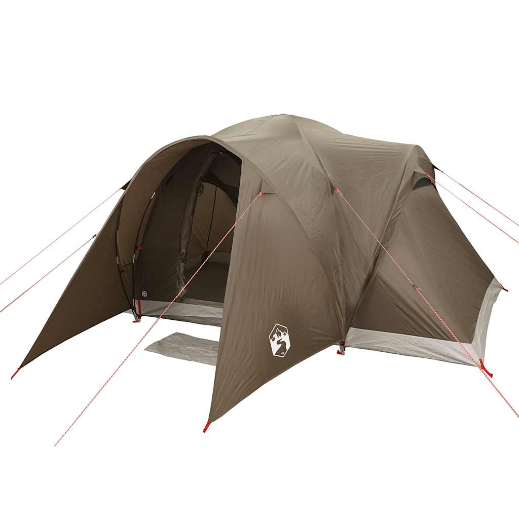 Family Tent Dome 6-Person Brown Waterproof