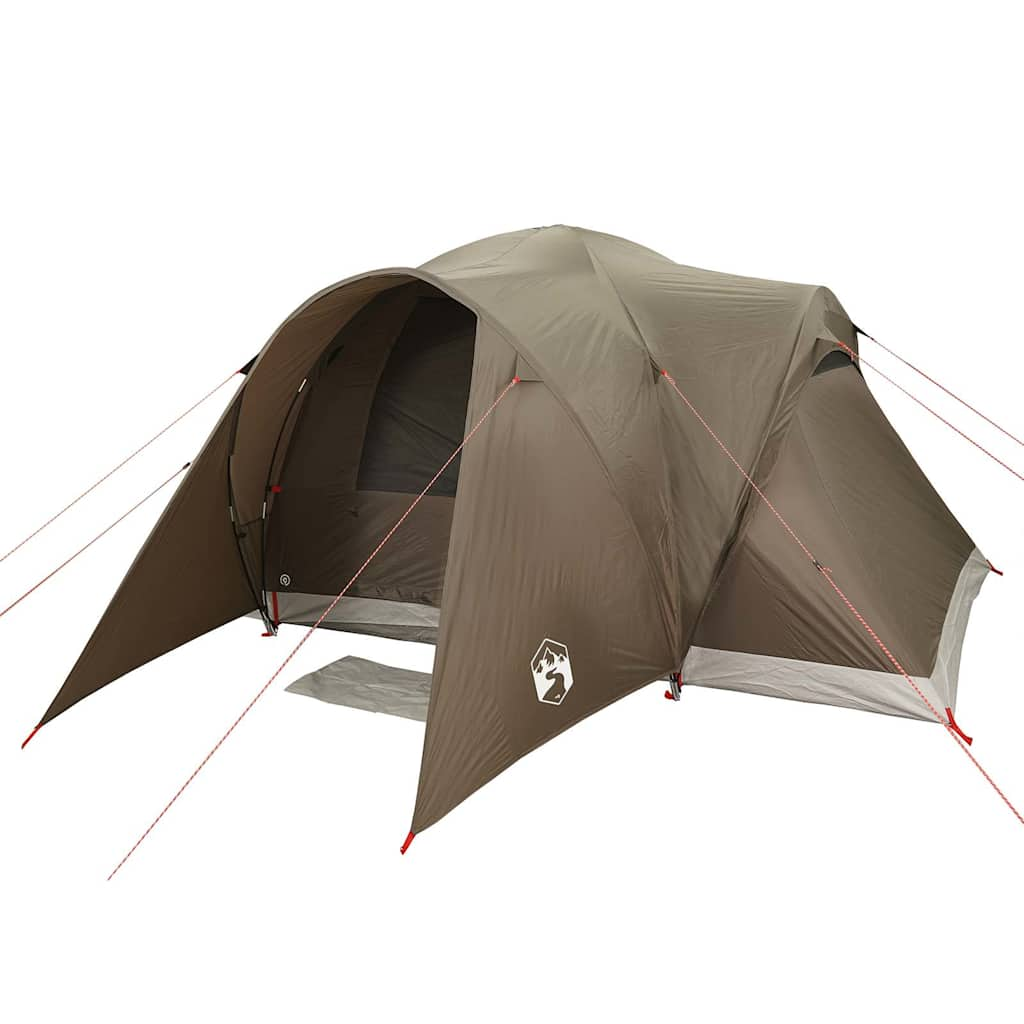 Family Tent Dome 6-Person Brown Waterproof