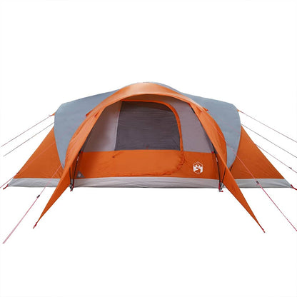 Family Tent Dome 6-Person Grey and Orange Waterproof