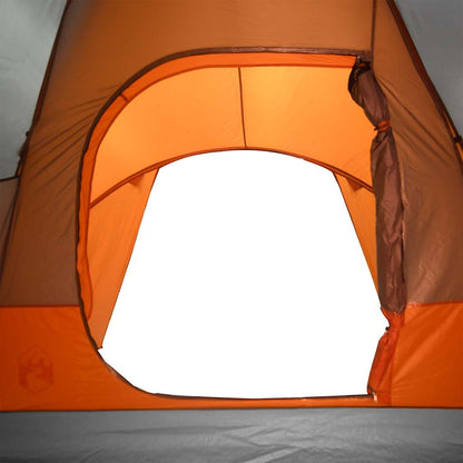 Family Tent Dome 6-Person Grey and Orange Waterproof