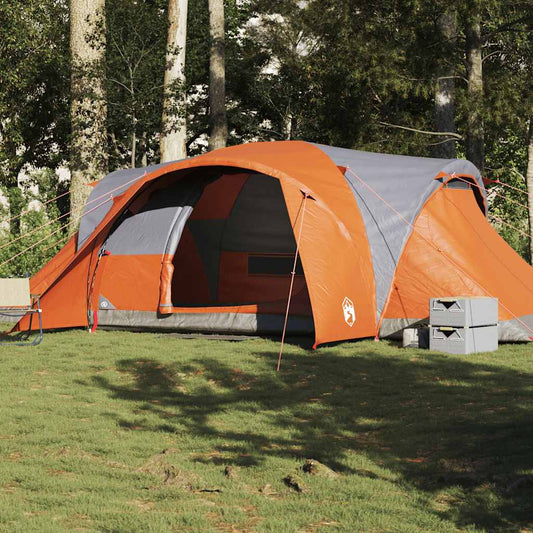 Family Tent Dome 6-Person Grey and Orange Waterproof