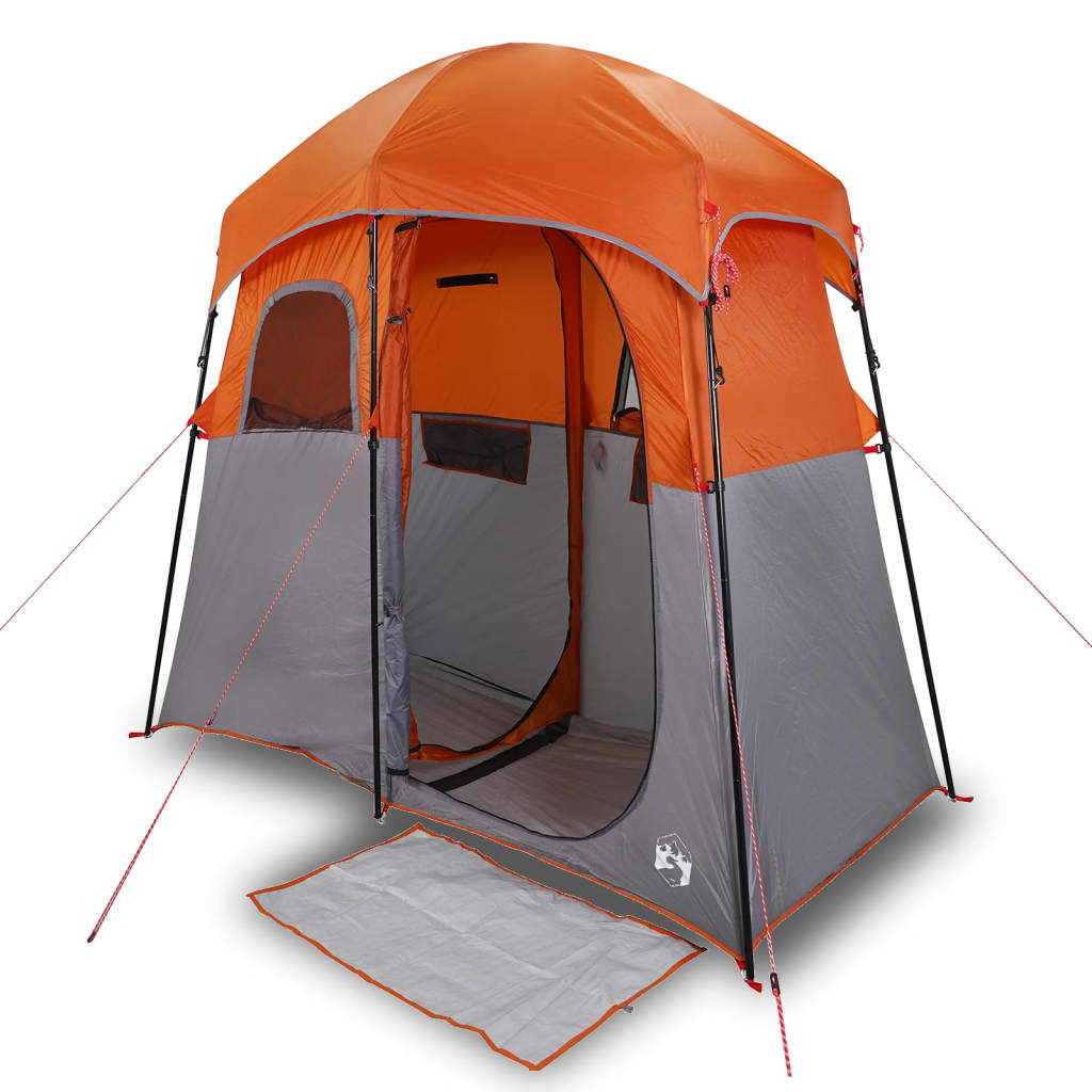 Shower Tent 2-Person Grey and Orange Waterproof