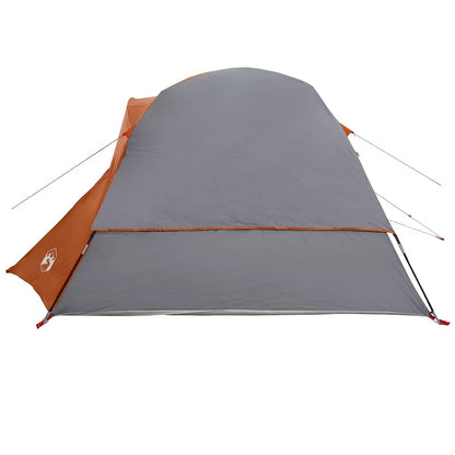 Camping Tent Cabin 4-Person Grey and Orange Waterproof