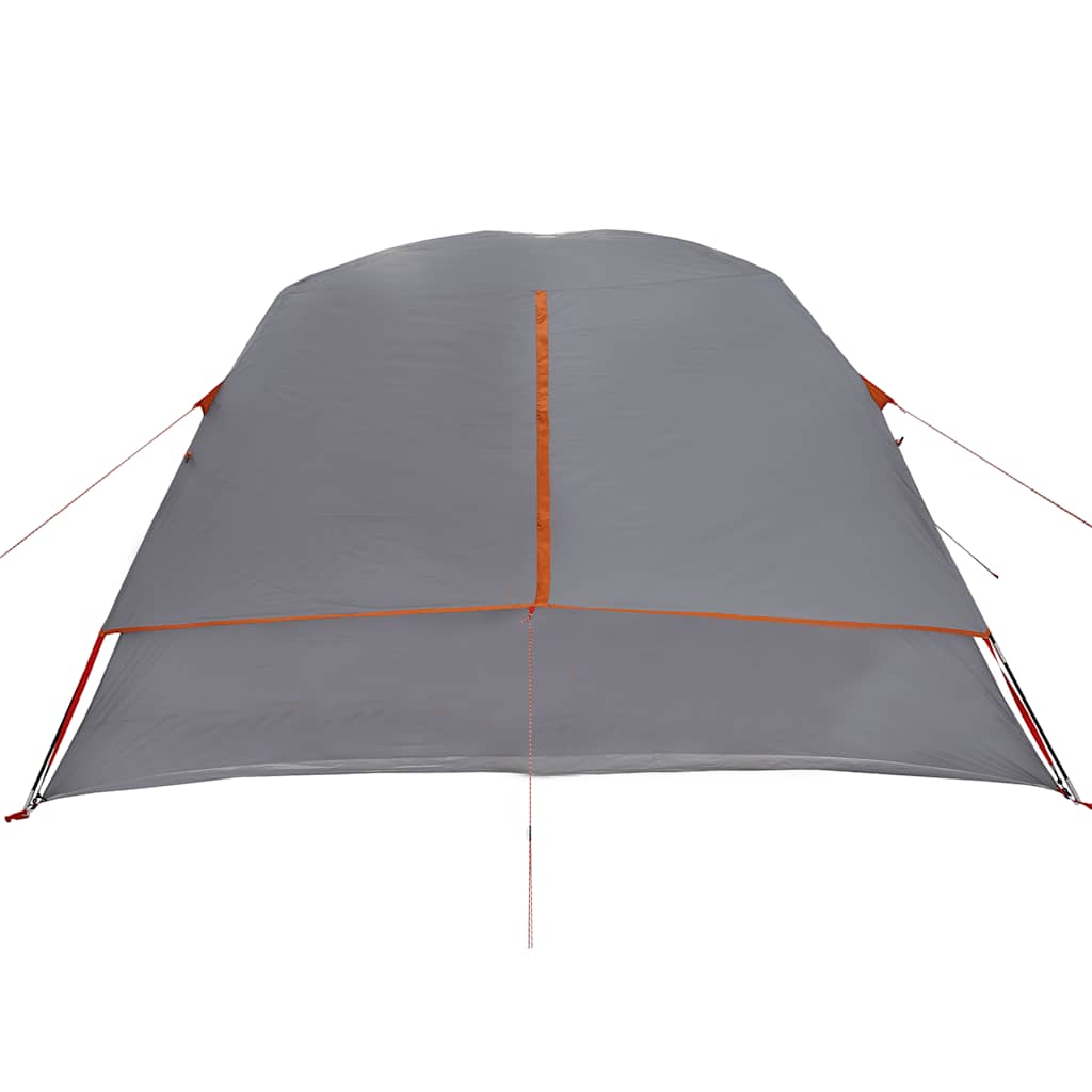 Camping Tent Cabin 4-Person Grey and Orange Waterproof