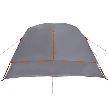 Camping Tent Cabin 4-Person Grey and Orange Waterproof