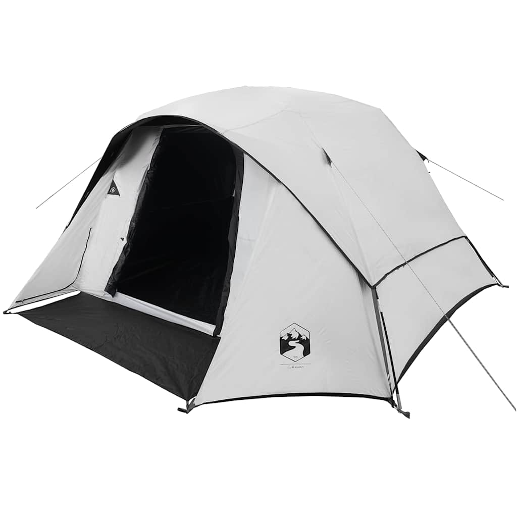 Camping Tent Cabin 4-Person White Blackout Fabric Waterproof