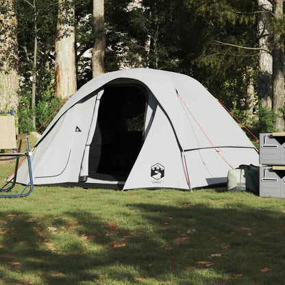 Camping Tent Cabin 4-Person White Blackout Fabric Waterproof