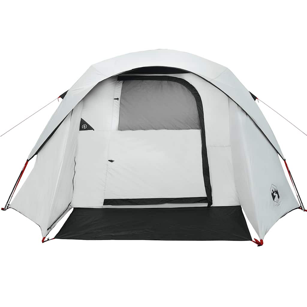 Camping Tent Cabin 4-Person White Blackout Fabric Waterproof