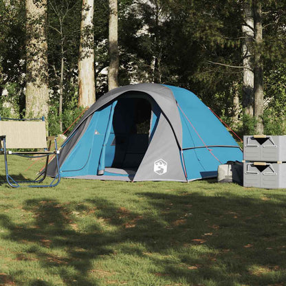 Family Tent Cabin 6-Person Blue Waterproof