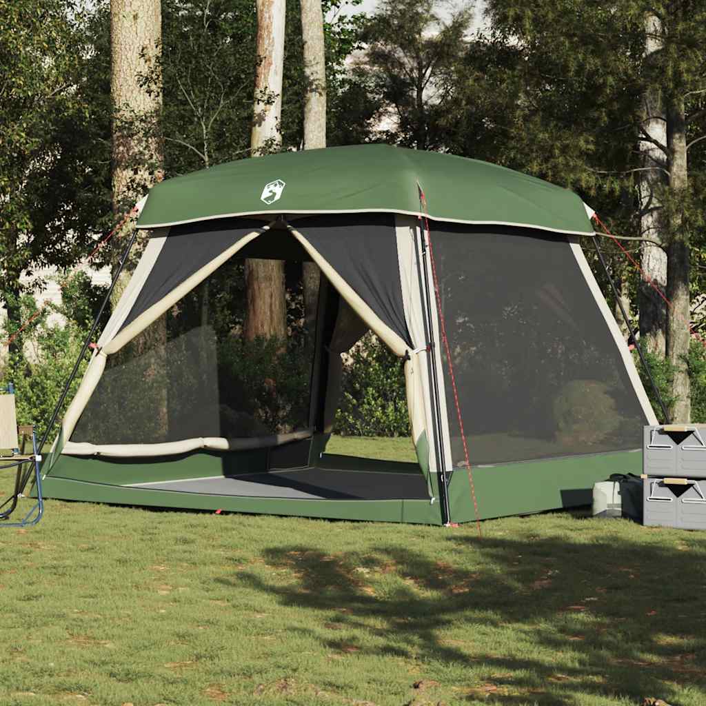 Family Tent Cabin 6-Person Green Waterproof