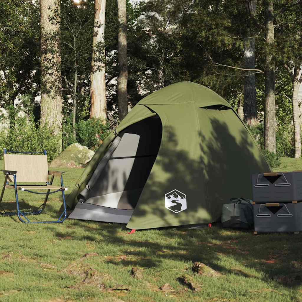 Camping Tent Dome 2-Person Olive Green Waterproof